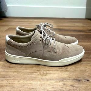 Cole Haan grey suede wingtip sneakers